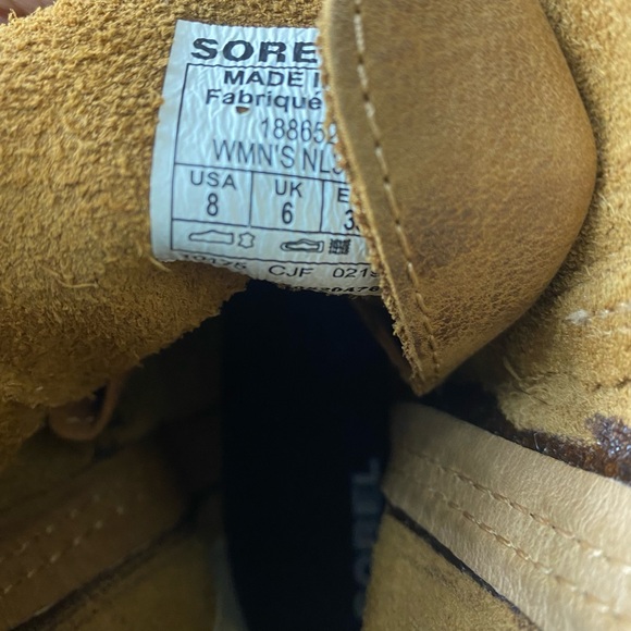 Sorel Joan of Artic Wedge lll W 8 Brown Buckle Lace Up Suede Bootie Distressed - Picture 8 of 8